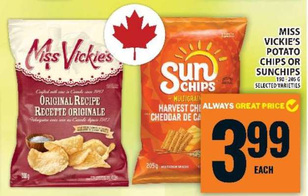 Miss Vickie's Potato Chips or SunChips