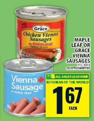 MAPLE LEAF OR GRACE VIENNA SAUSAGES
