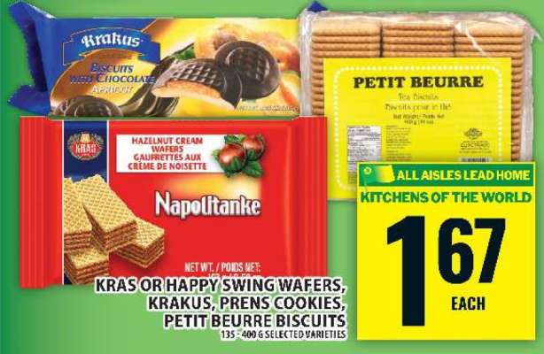 Kras or Happy Swing Wafers, Krakus, Prens Cookies, Petit Beurre Biscuits