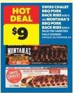 Swiss Chalet BBQ Pork Back Ribs or Montana's BBQ Pork Back Ribs