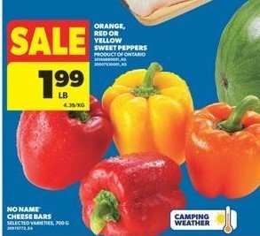 ORANGE, RED or YELLOW SWEET PEPPERS