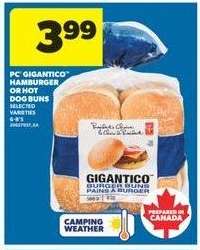 PC Gigantico Hamburger or Hot Dog Buns