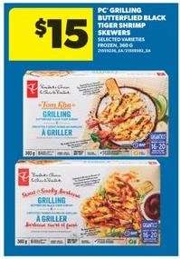 PC Grilling Butterflied Black Tiger Shrimp Skewers