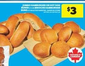Jumbo Hamburger or Hot Dog Buns