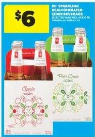 PC Sparkling Dealcoholized Cider Beverage