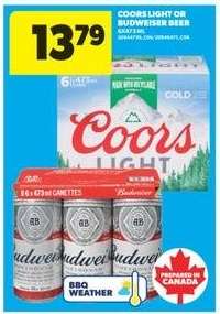 Coors Light or Budweiser Beer