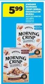 Jordans Morning Crisp Cereal, Granola or Muesli