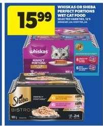 Whiskas or Sheba Perfect Portions Wet Cat Food