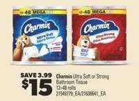 Charmin Ultra Soft or Strong bathroom tissue