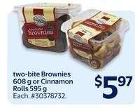 two-bite Brownies or Cinnamon Rolls