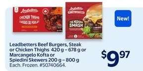 Leadbetters Beef Burgers, Steak or Chicken Thighs