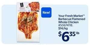 Your Fresh Market Barbecue Flattened Whole Chicken