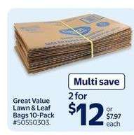 Great Value Lawn & Leaf Bags 10-Pack