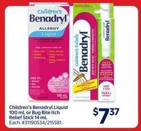 Children's Benadryl Liquid or Bug Bite Itch Relief Stick