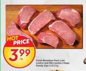 Fresh Boneless Pork Loin Centre and Rib Combo Chops