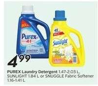PUREX Laundry Detergent, SUNLIGHT, or SNUGGLE Fabric Softener