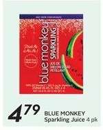 BLUE MONKEY Sparkling Juice 4 pk