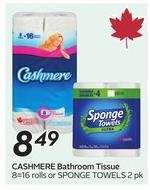 CASHMERE Bathroom Tissue or SPONGE TOWELS