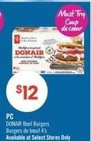PC DONAIR Beef Burgers