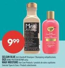 SELSUN BLUE Anti-Dandruff Shampoo / OGX BOND PROTEIN REPAIR or MAUI MOISTURE Hair Care Products