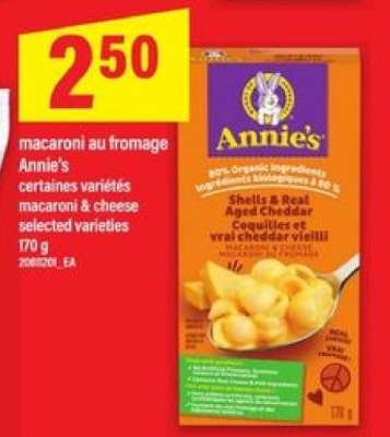 Annie's macaroni au fromage