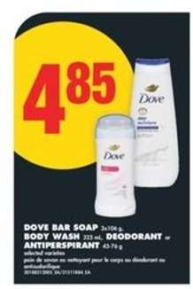 Dove Bar Soap, Body Wash, Deodorant or Antiperspirant