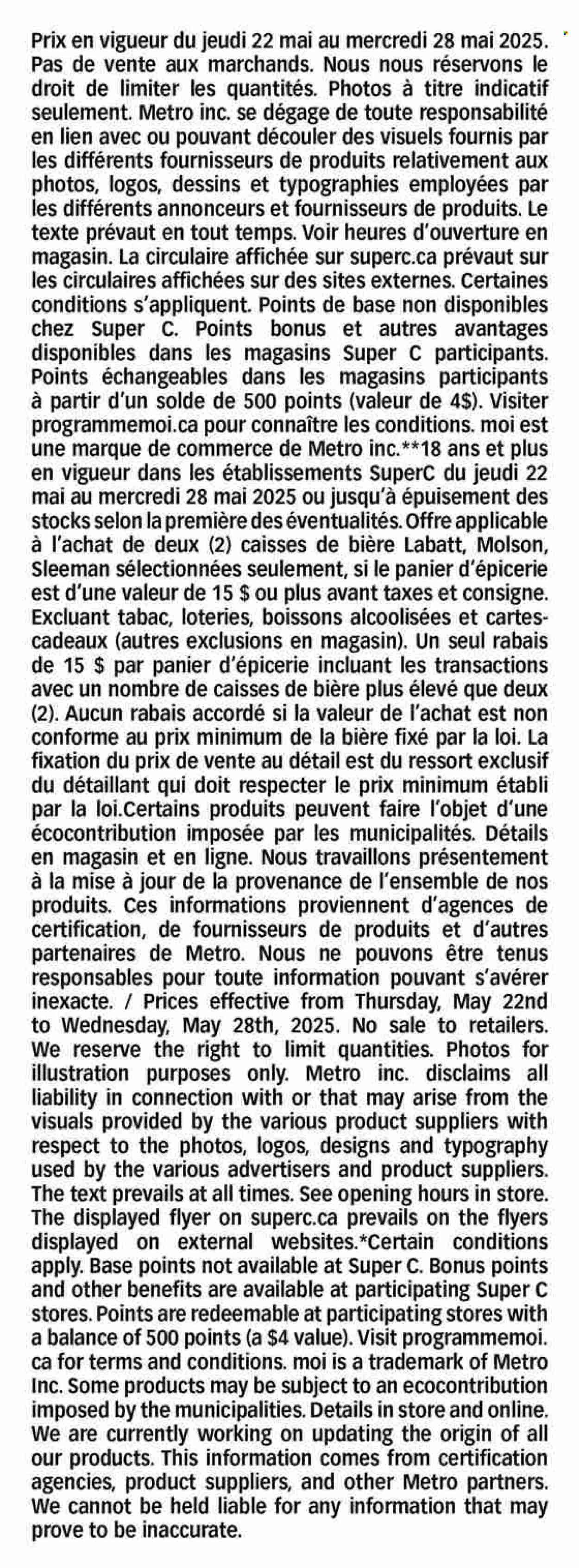 Super C flyer - May 22, 2025 - May 28, 2025. Page 1