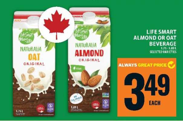 Life Smart Almond or Oat Beverage