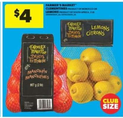 Farmer's Market Clementines or Lemons