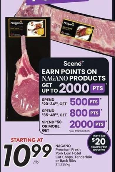 NAGANO Premium Fresh Pork Loin Hotel Cut Chops, Tenderloin or Back Ribs