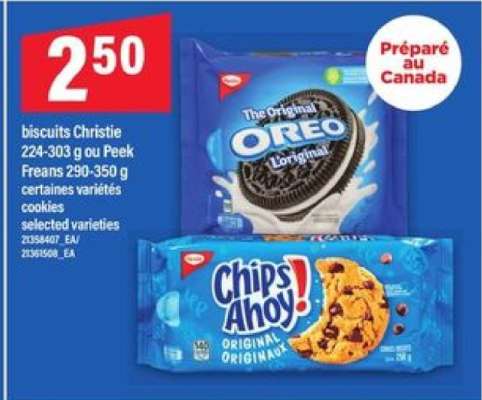 biscuits Christie ou Peek Freans