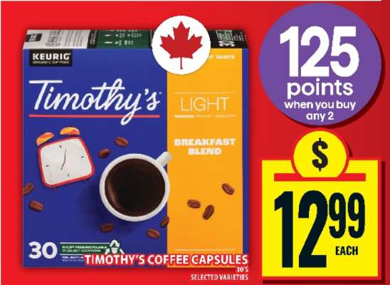 TIMOTHY’S COFFEE CAPSULES