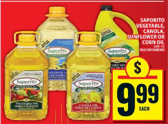 SAPORITO VEGETABLE, CANOLA, SUNFLOWER OR CORN OIL