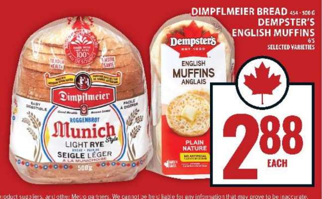 Dimpflmeier Bread & Dempster's English Muffins