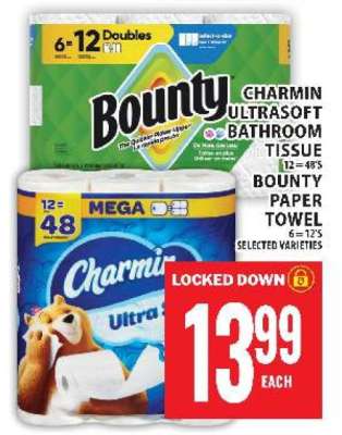 Charmin UltraSoft Bathroom Tissue & Bounty Paper Towel