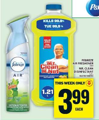 Febreze Air Freshener / Mr. Clean Disinfectant