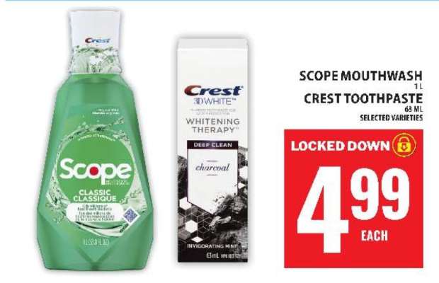 Scope Mouthwash / Crest Toothpaste