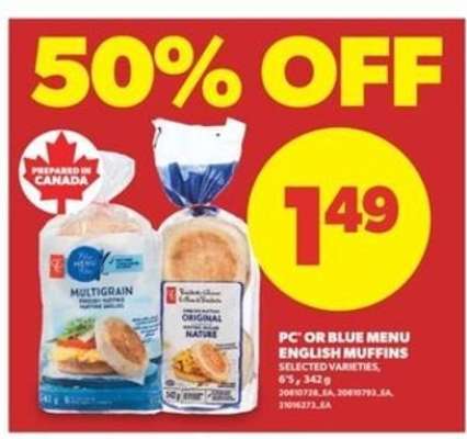PC or Blue Menu English Muffins