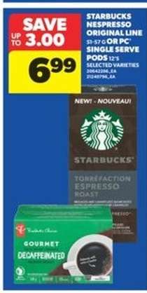 Starbucks Nespresso Original Line or PC Single Serve Pods