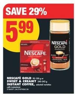 NESCAFÉ GOLD or SWEET & CREAMY INSTANT COFFEE