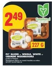 PC Sliced Whole White or Cremini Mushrooms