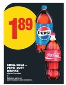 COCA-COLA or PEPSI SOFT DRINKS