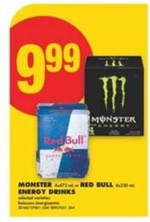 MONSTER or RED BULL ENERGY DRINKS