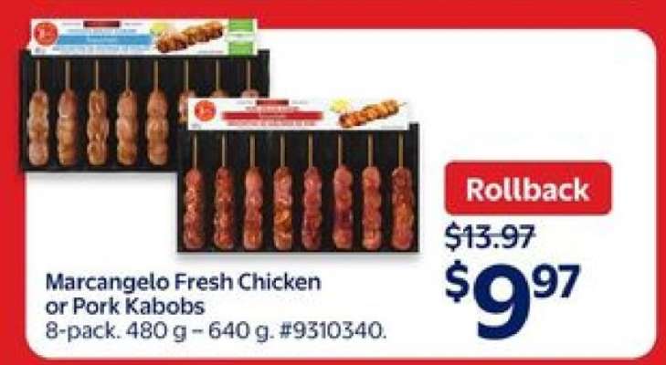 Marcangelo Fresh Chicken or Pork Kabobs