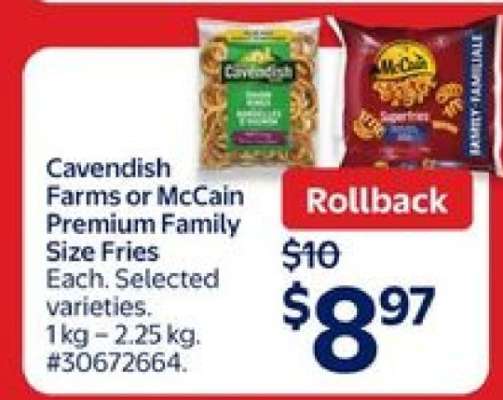 Cavendish Farms or McCain Premium Family Size Fries