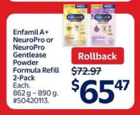 Enfamil A+ NeuroPro or NeuroPro Gentlease Powder Formula Refill 2-Pack