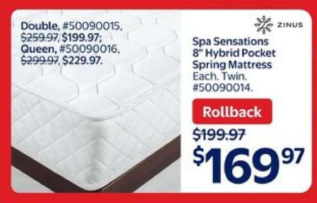 Spa Sensations 8" Hybrid Pocket Spring Mattress