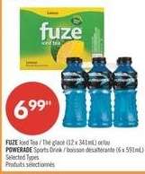 FUZE Iced Tea / Thé glacé (12 x 341 mL) or/ou POWERADE Sports Drink / boisson désaltérante (6 x 591 mL)
