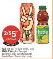 FUZE Iced Tea / PEACE TEA King Can Beverages