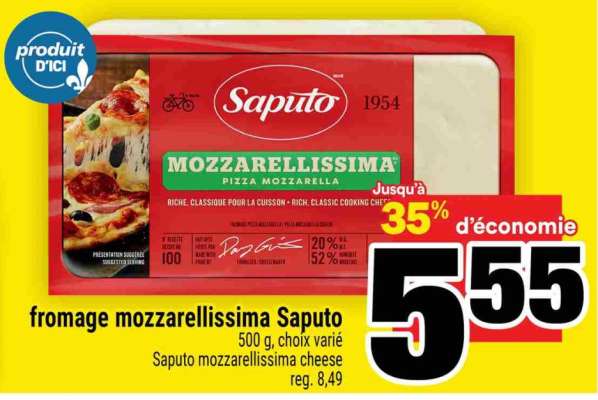 fromage mozzarellissima Saputo